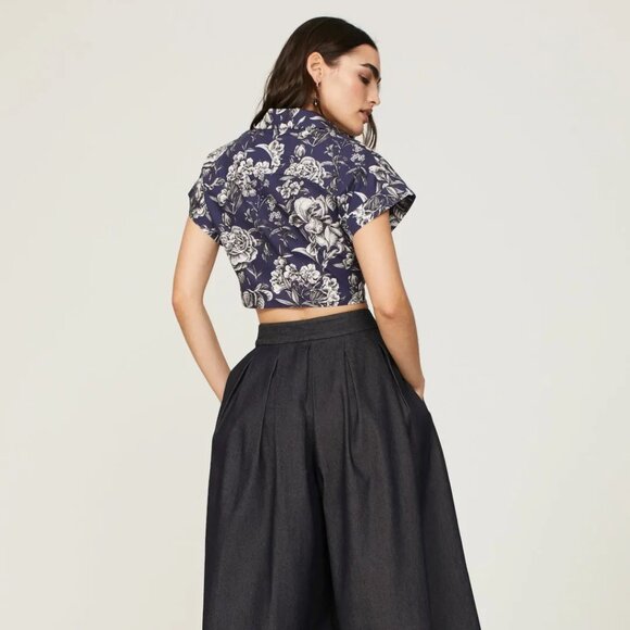 Adam Lippes Cropped Floral Shirt - Picture 3 of 10